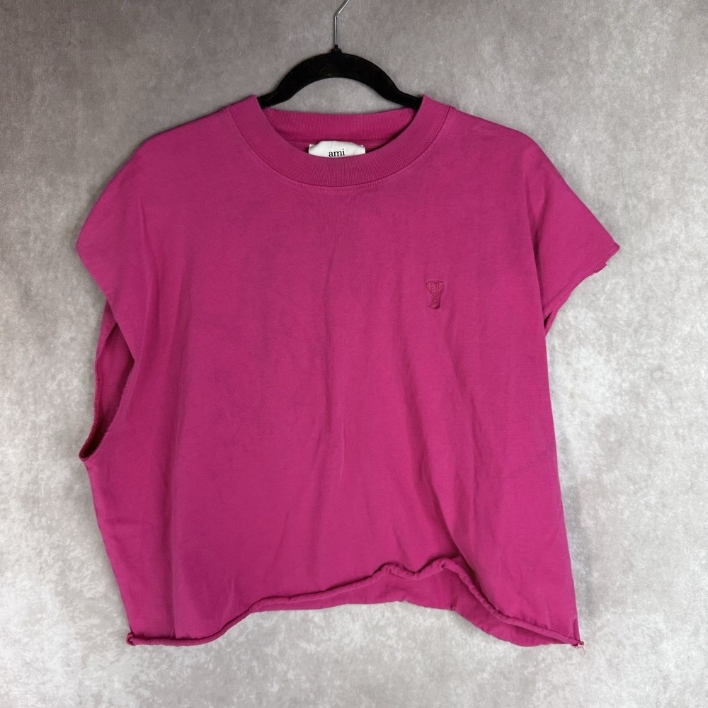 Ami Paris Alexandre Mattiussi Sleeveless Tee In Pink Size L